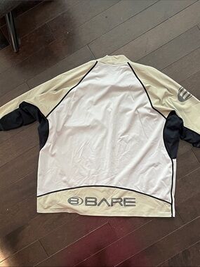 BARE Men’s Rash guard Tan Black 3/4 Sleeve UPF+ Shirt Measures XL-no tags